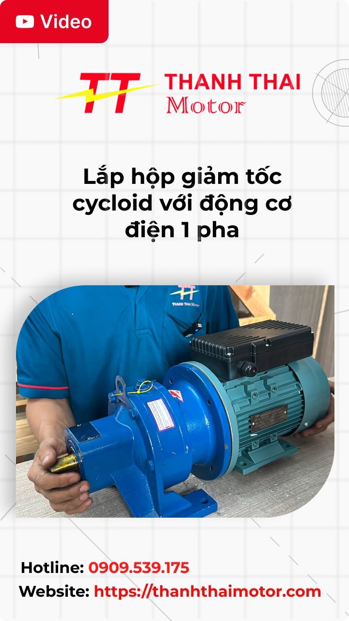 Thumb lắp hộp giảm tốc cycloid với động cơ điện 1 pha