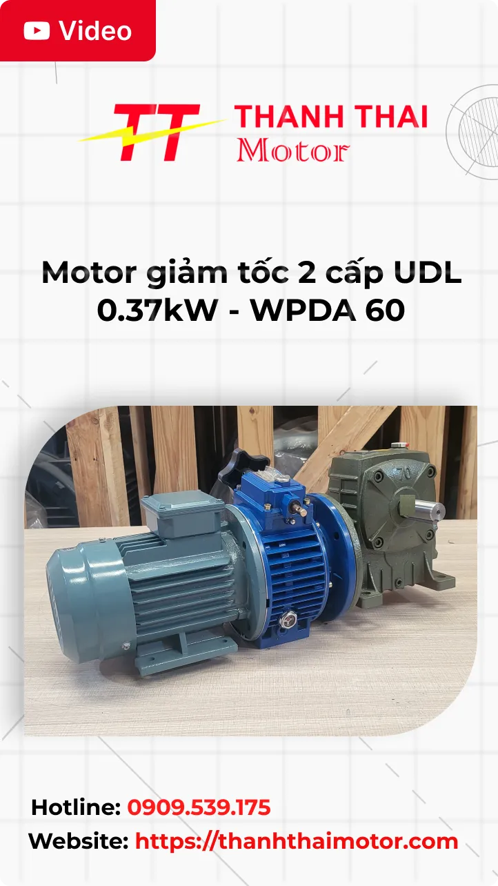 thumb motor giảm tốc 2 cấp UDL 0.37kW - WPDA 60