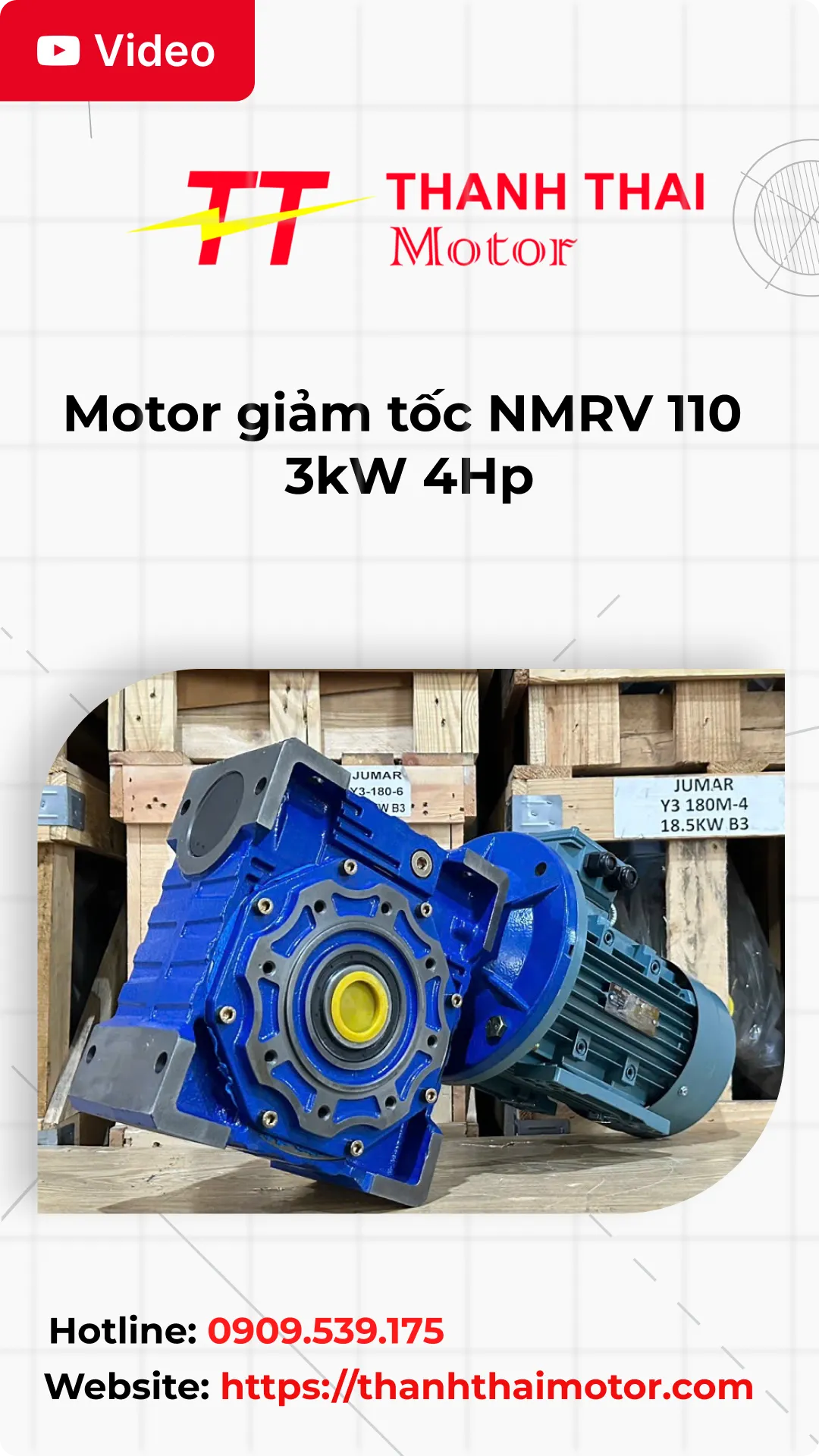 Thumb motor giảm tốc NMRV 110 3kW 4Hp