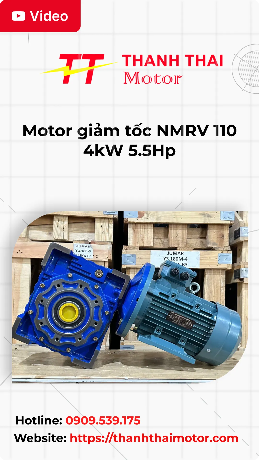 Thumb motor giảm tốc NMRV 110 4kW 5.5Hp