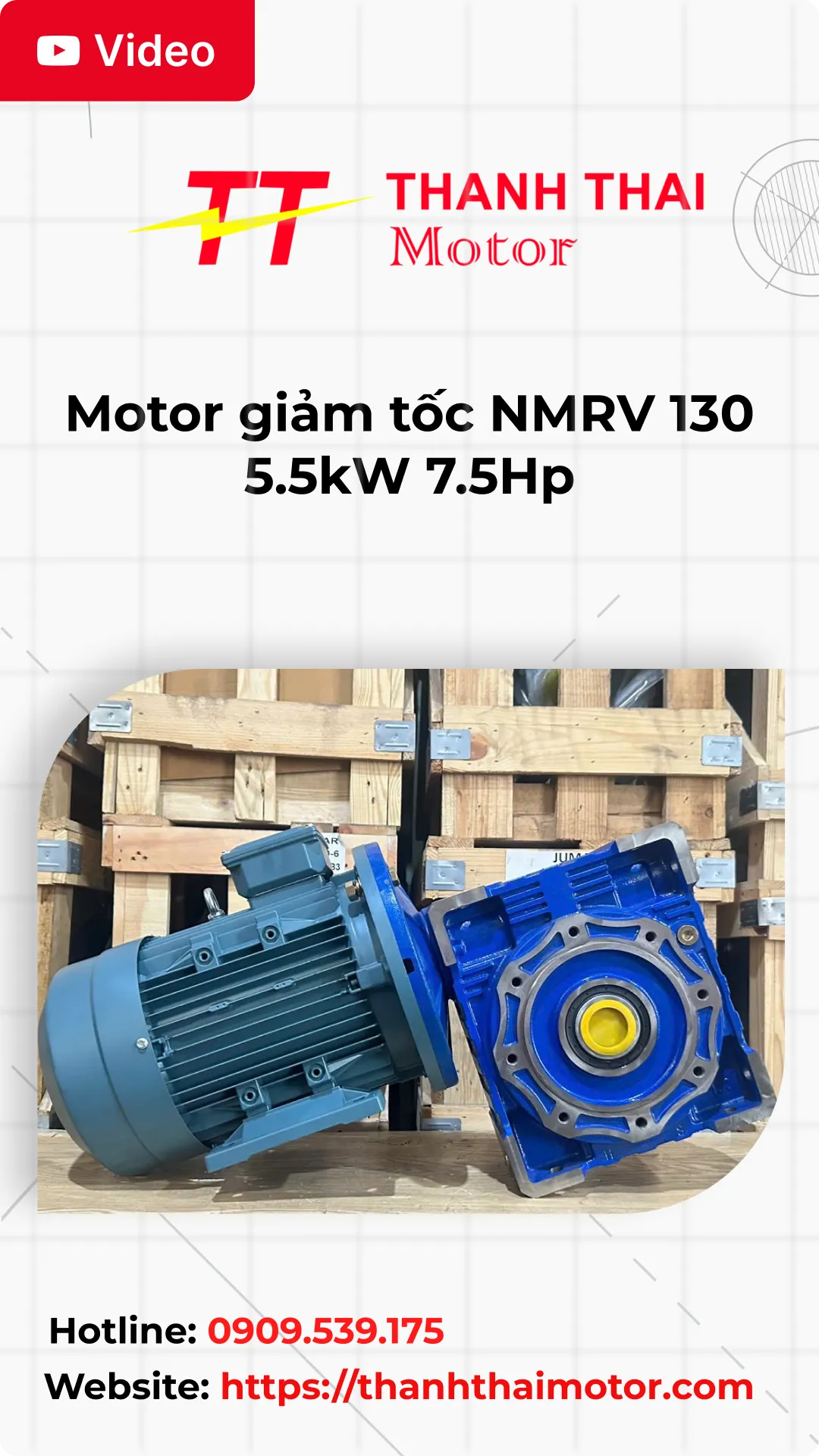Thumb motor giảm tốc NMRV 130 5.5kW 7.5Hp