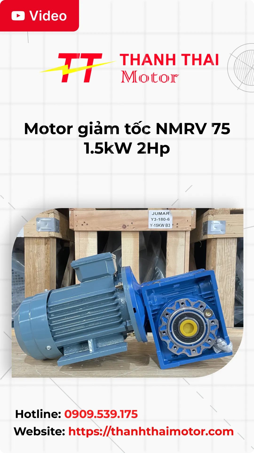 Thumb motor giảm tốc NMRV 75 1.5kW 2Hp