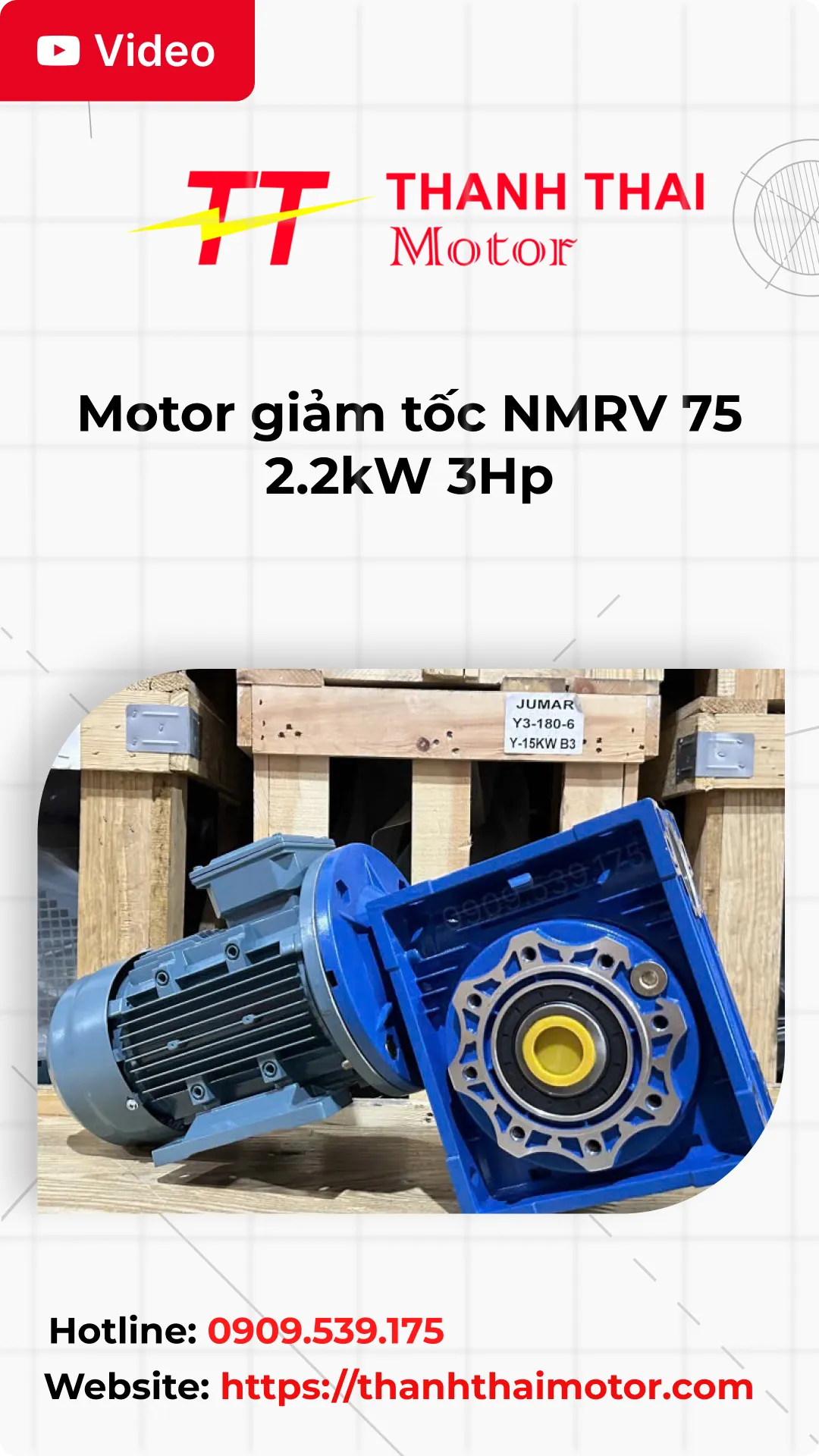 Thumb motor giảm tốc NMRV 75 2.2kW 3Hp