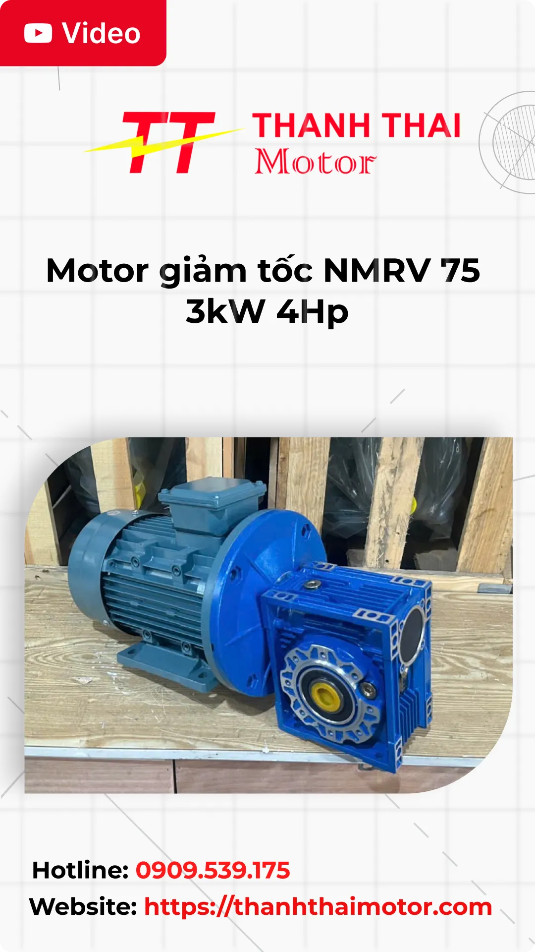 Thumb motor giảm tốc NMRV 75 3kW 4Hp