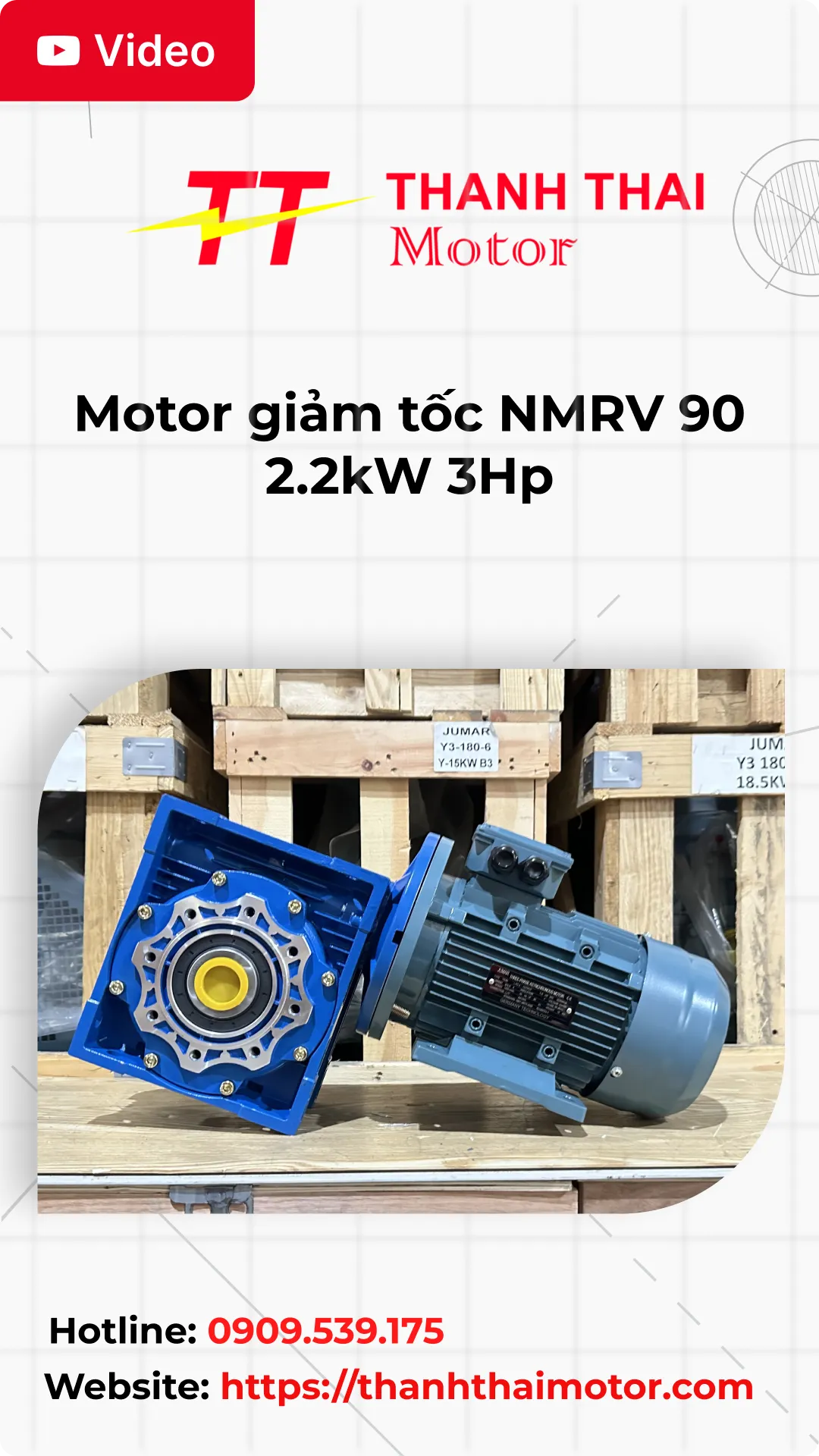 Thumb motor giảm tốc NMRV 90 2.2kW 3Hp