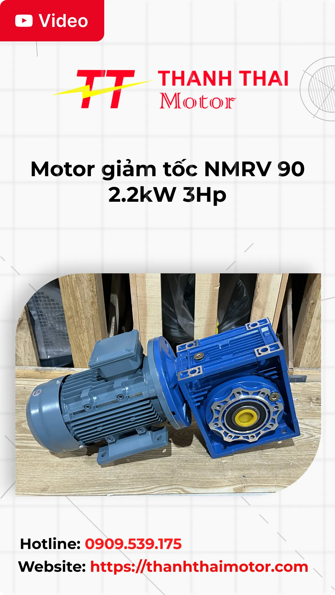 Thumb motor giảm tốc NMRV 90 3kW 4Hp