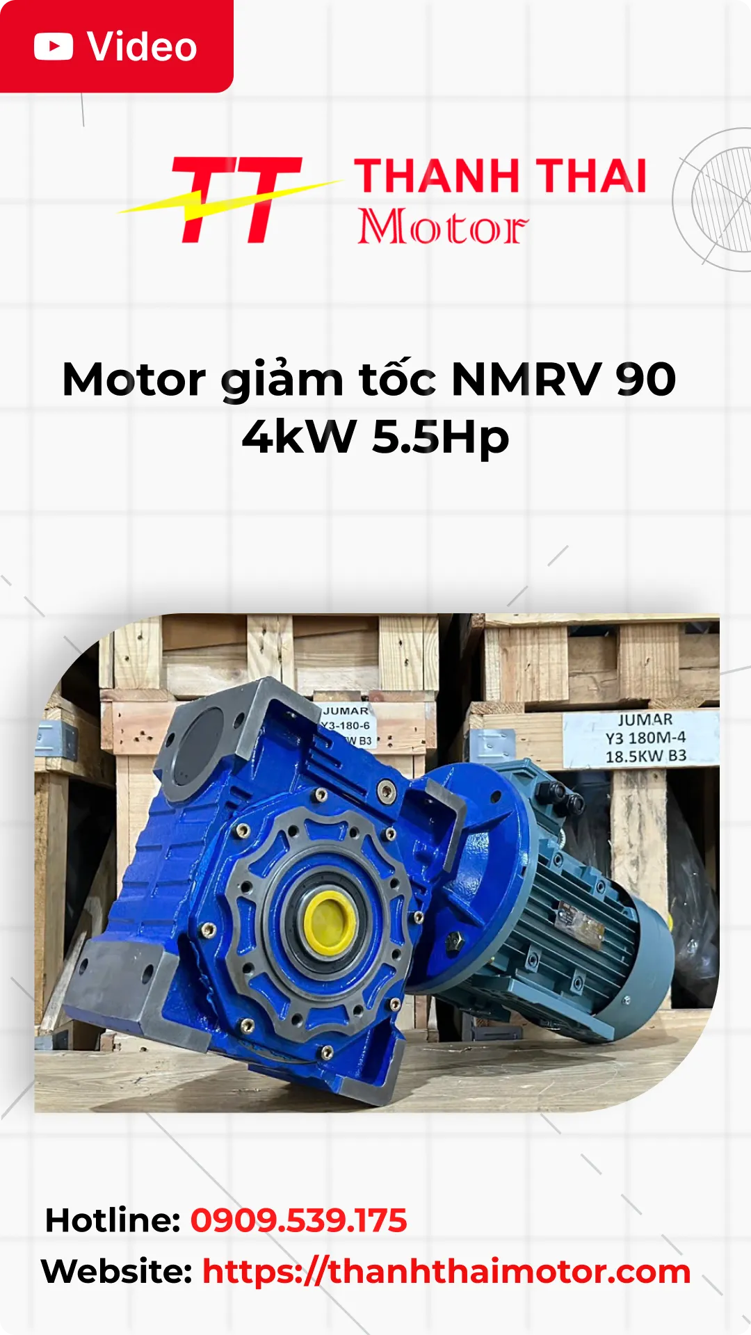 Thumb motor giảm tốc NMRV 90 4kW 5.5Hp