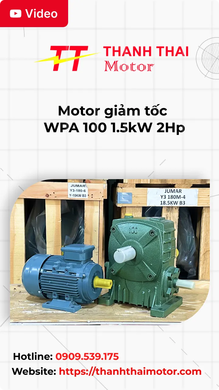 Motor giảm tốc WPA 100 1.5kW 2Hp
