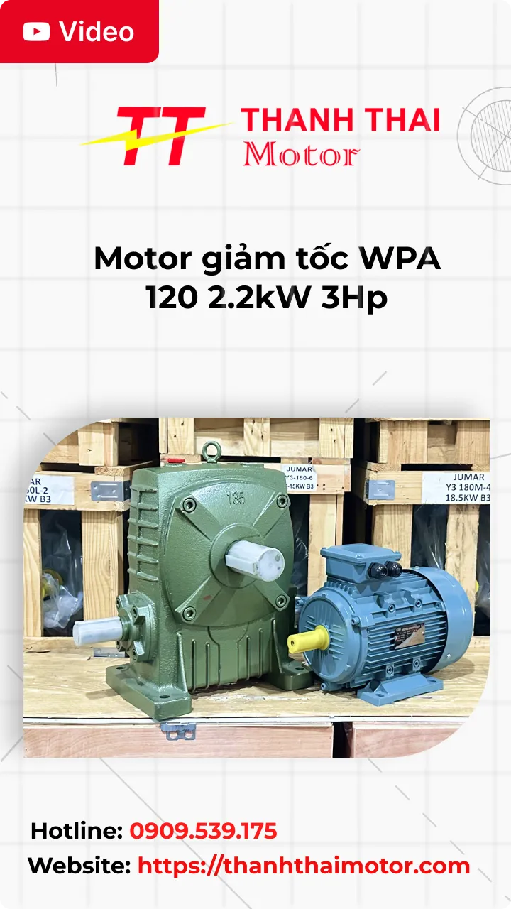 Motor giảm tóc WPA 120 2.2kW 3Hp