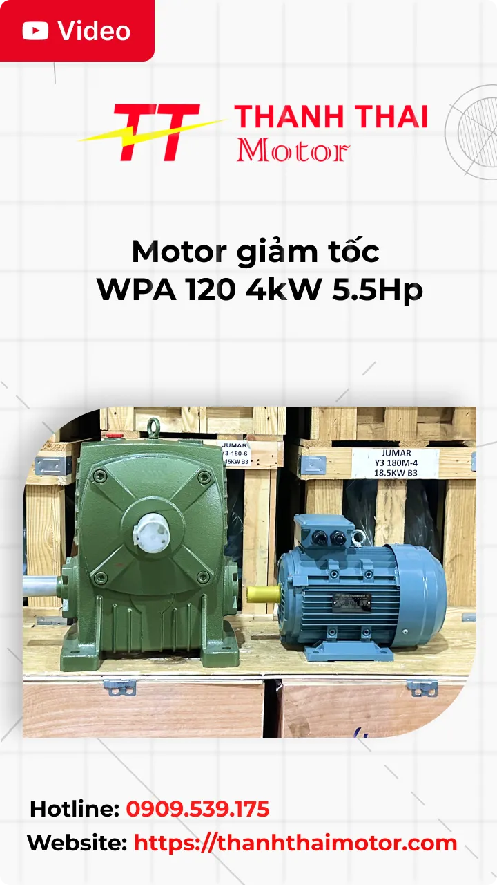 Motor giảm tốc WPA 120 4kW 5.5Hp