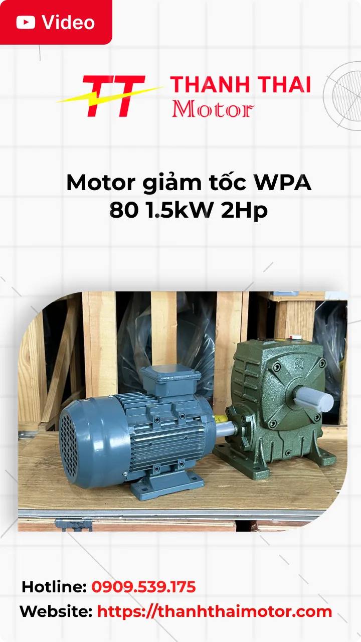 Motor giảm tốc WPA 80 1.5kW 2Hp