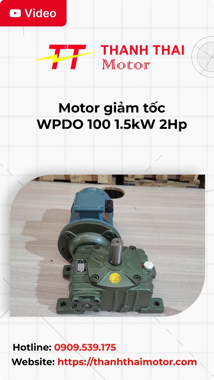 Thumb motor giảm tốc WPDO 100 1.5kW 2Hp