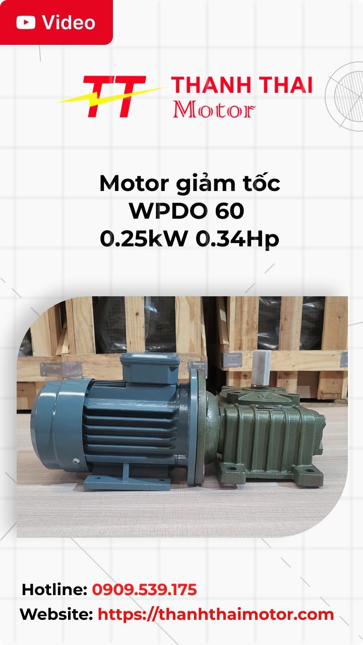 Thumb video review motor giảm tốc WPDO 60 0.25kW 0.34Hp