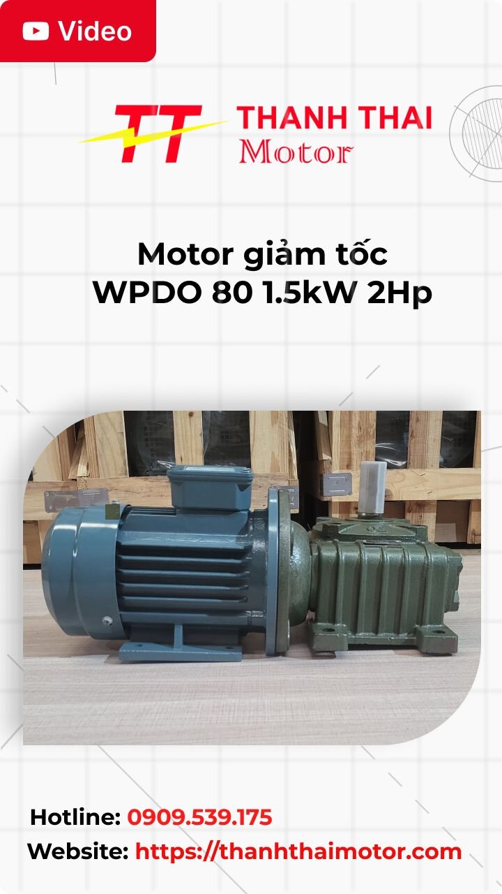 Thumb motor giảm tốc WPDO 80 1.5kW 2Hp