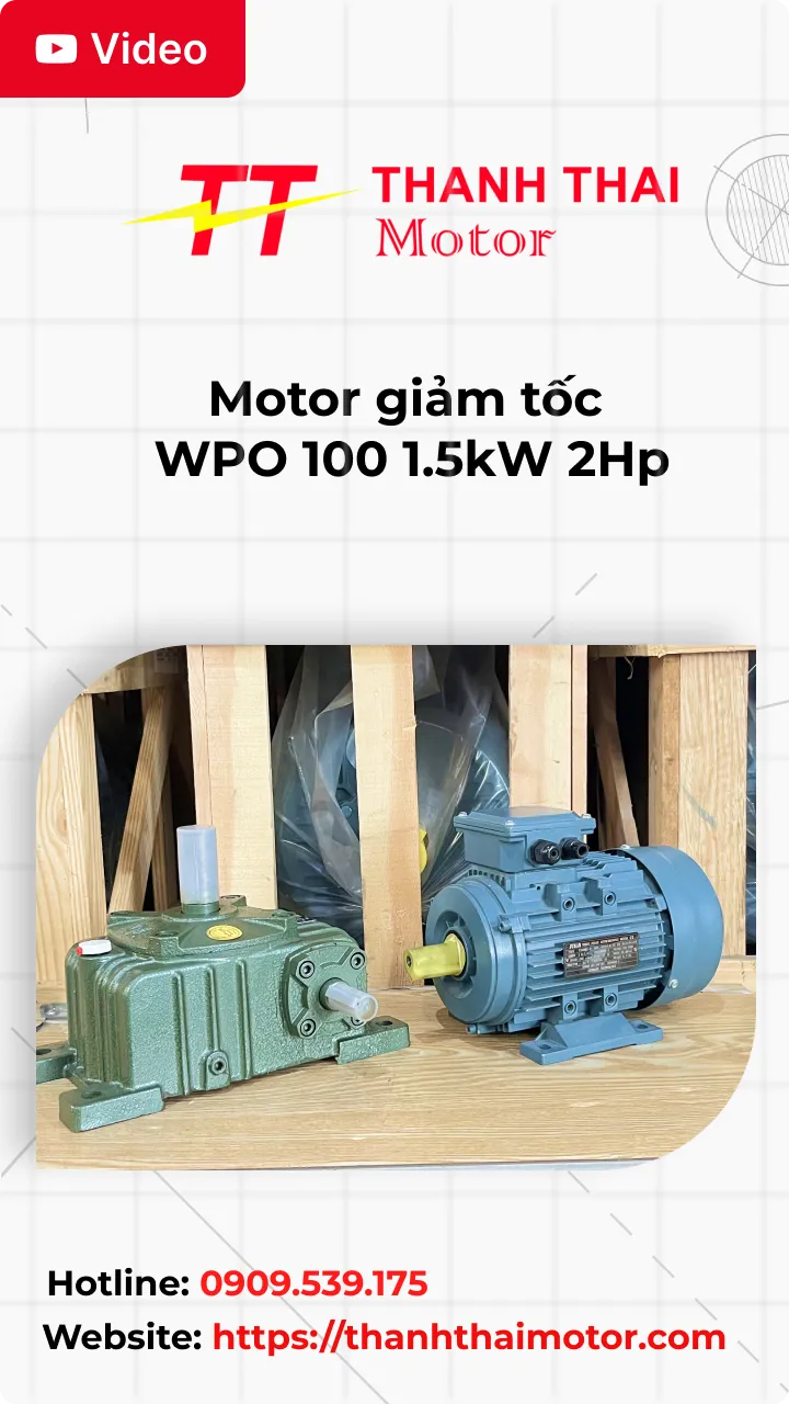 Motor giảm tốc WPO 100 1.5kW 2Hp