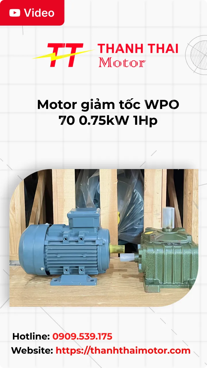 Motor giảm tốc WPO 70 0.75kW 1Hp