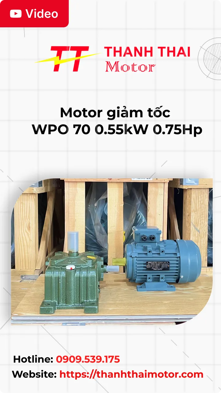 Motor giảm tốc WPO 70 0.55kW 0.75Hp