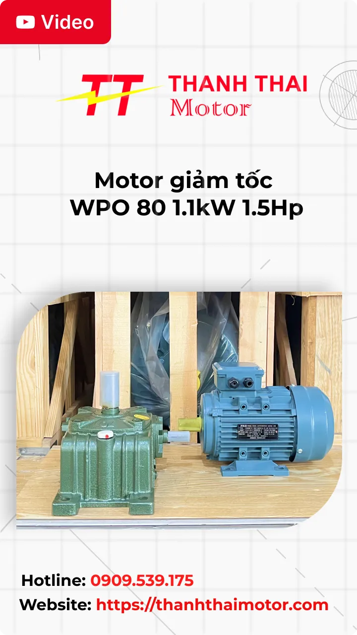 Motor giảm tốc WPO 80 1.1kW 1.5Hp
