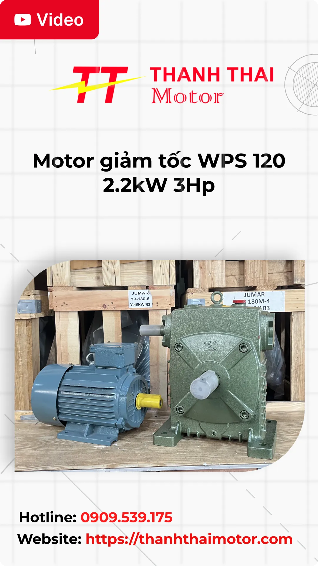 Thumb motor giảm tốc WPS 120 2.2kW 3Hp