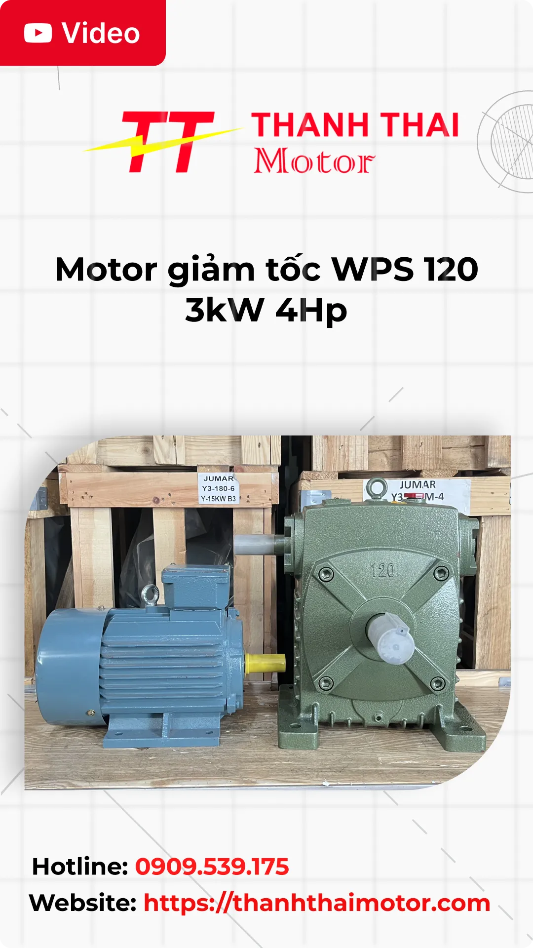 Thumb motor giảm tốc WPS 120 3kW 4Hp