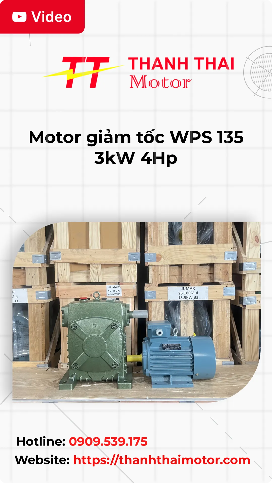 Thumb motor giảm tốc WPS 135 3kW 4Hp
