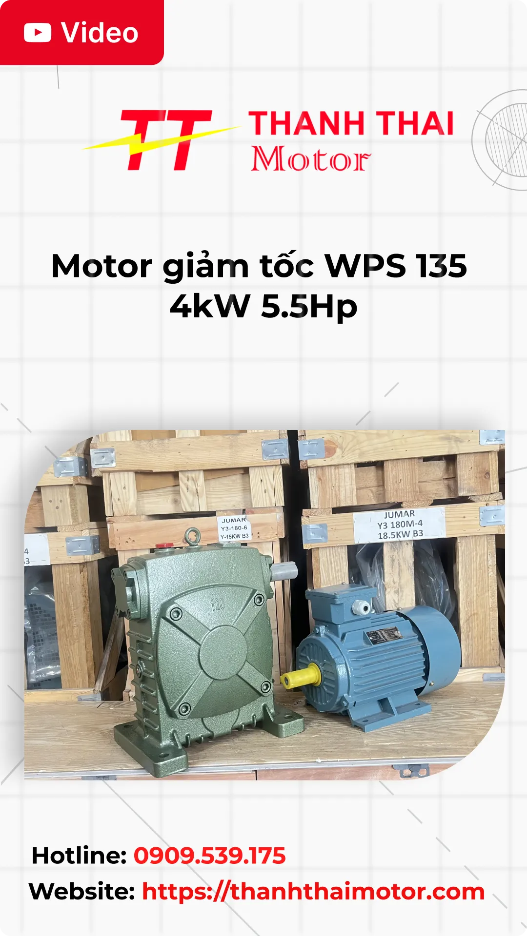 Thumb motor giảm tốc WPS 135 4kW 5.5Hp