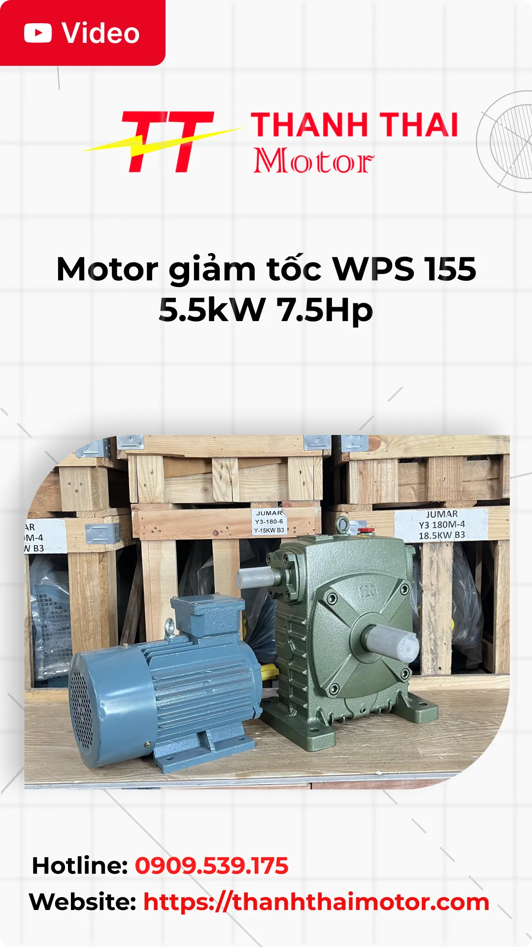Thumb motor giảm tốc WPS 155 5.5kW 7.5Hp