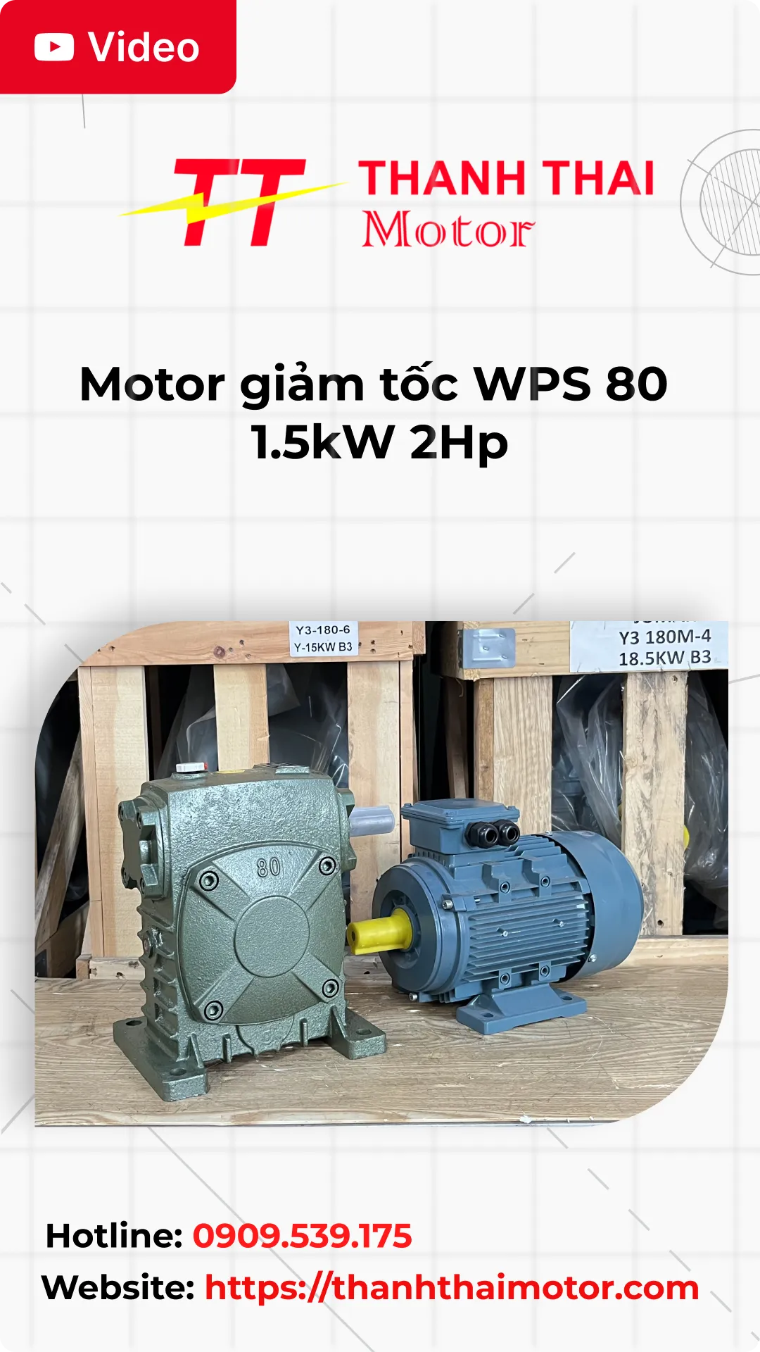 Thumb motor giảm tốc WPS 80 1.5kW 2Hp