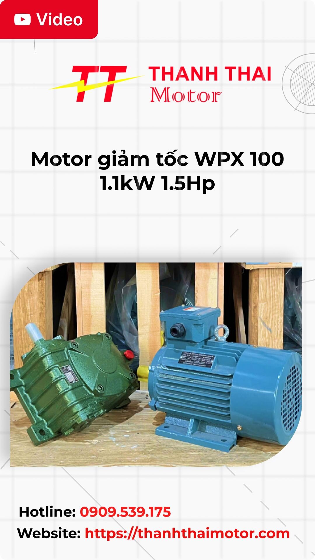 Thumb motor giảm tốc WPX 100 1.1kW 1.5Hp