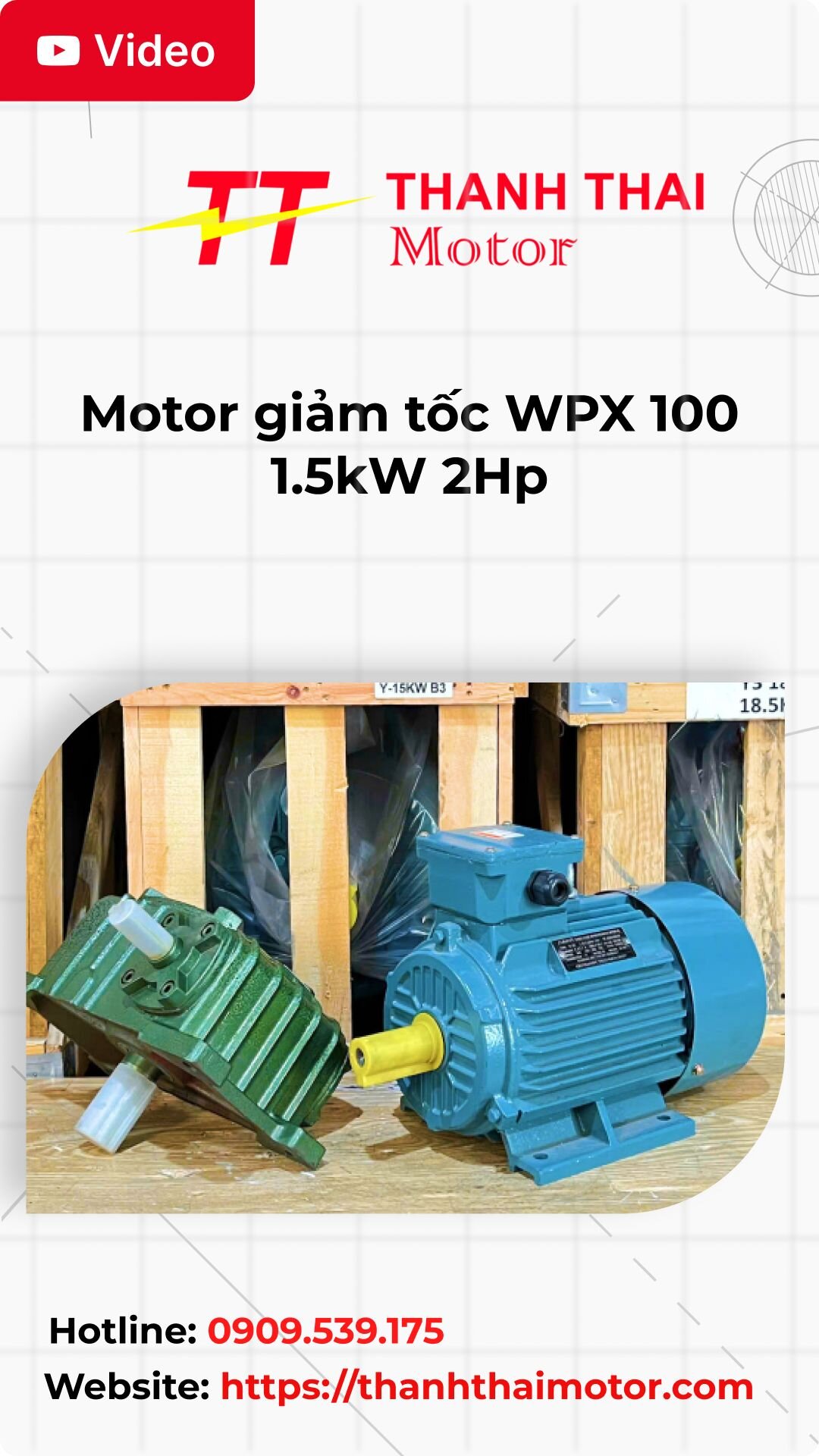 Thumb motor giảm tốc WPX 100 1.5kW 2Hp