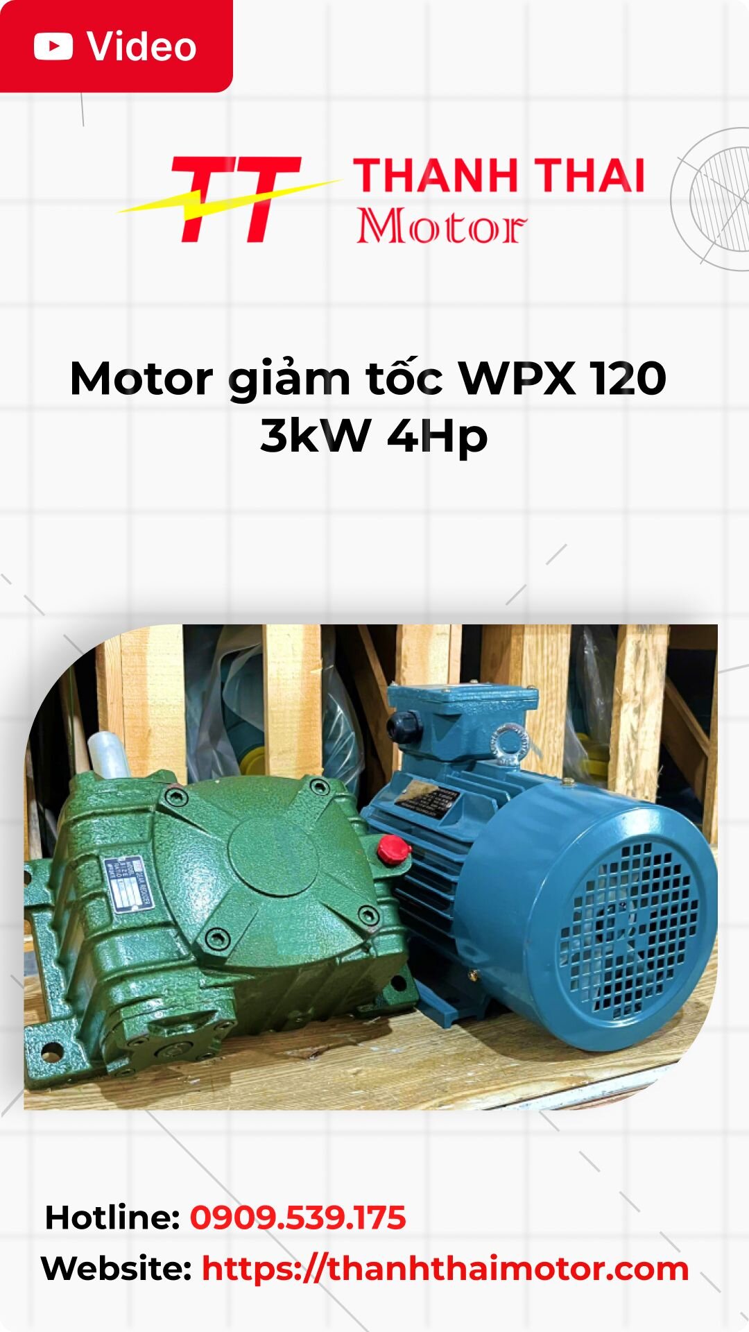 Thumb motor giảm tốc WPX 120 3kW 4Hp