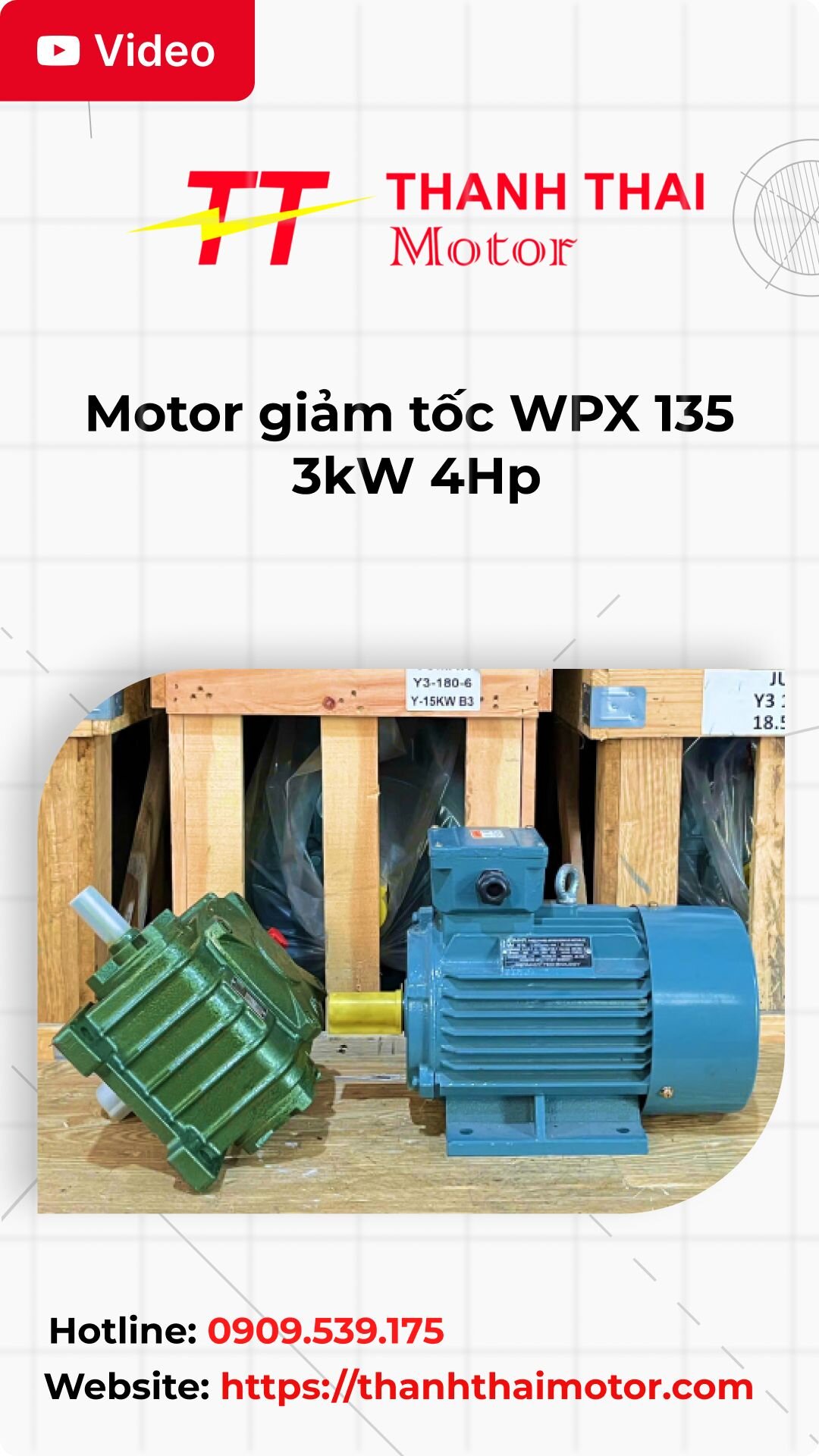 Thumb motor giảm tốc WPX 135 3kW 4Hp