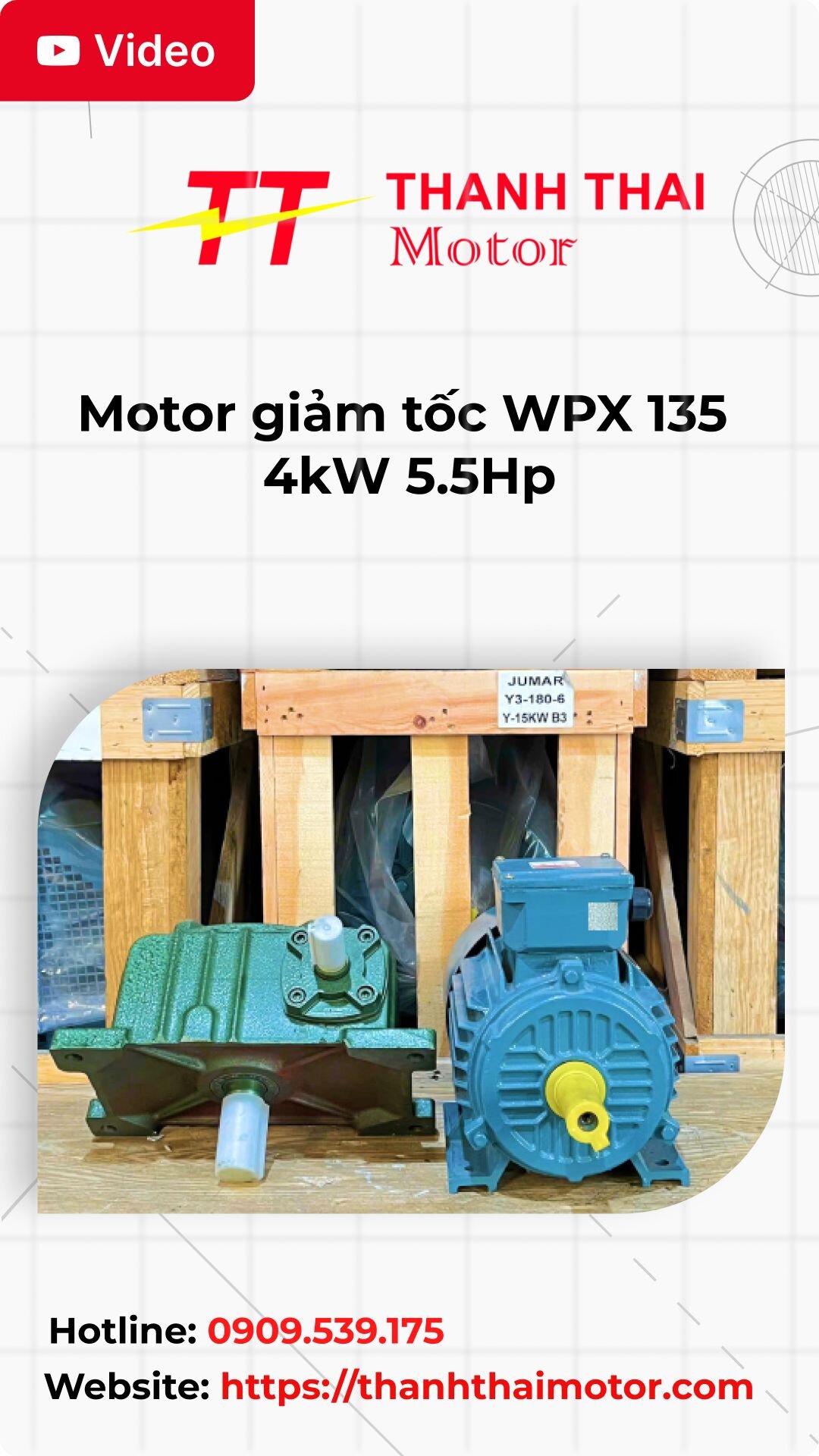 Thumb motor giảm tốc WPX 135 4kW 5.5Hp