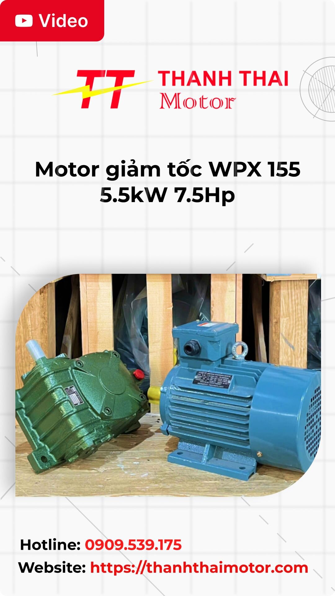 Thumb motor giảm tốc WPX 155 5.5kW 7.5Hp