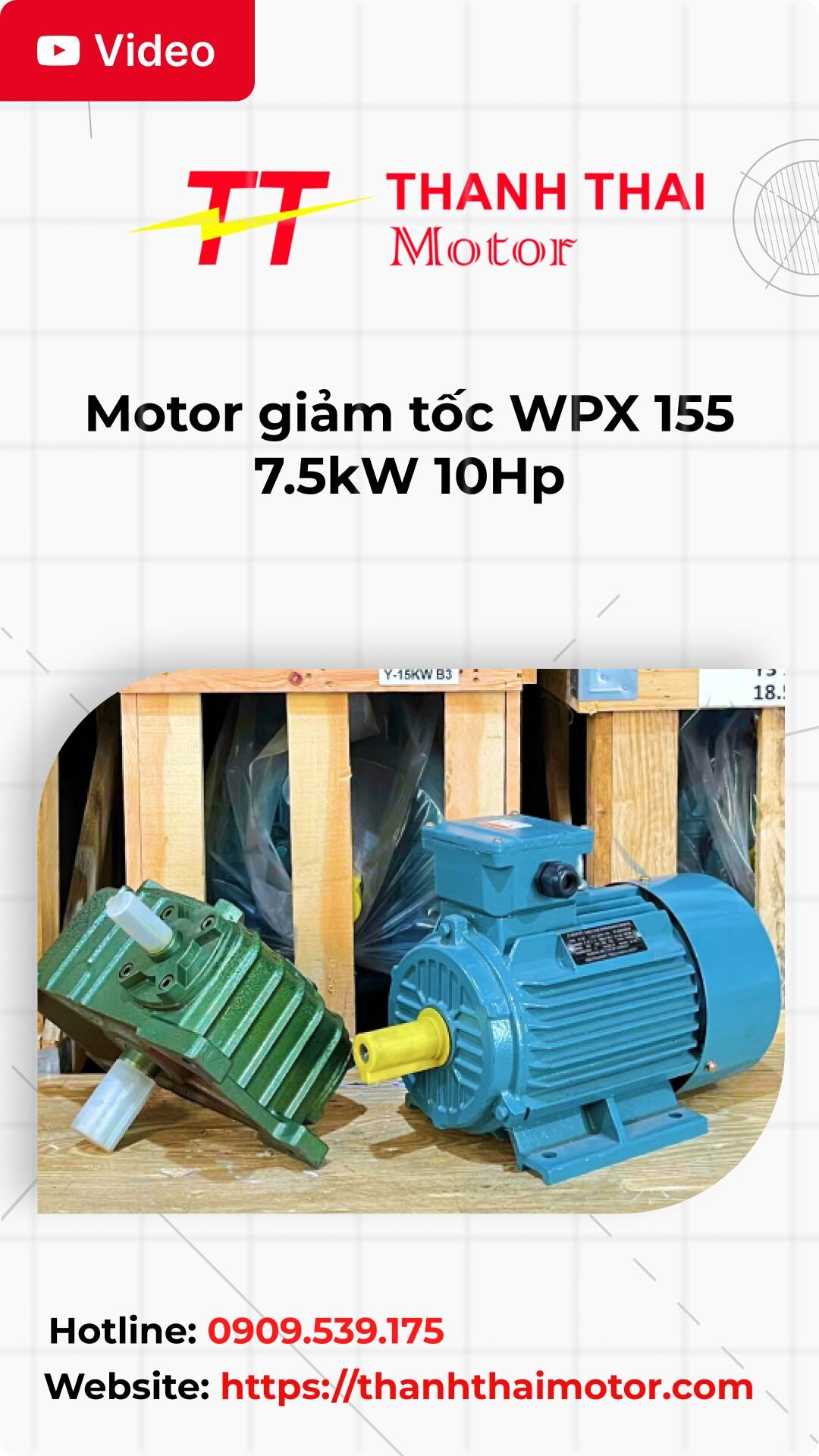 Thumb motor giảm tốc WPX 155 7.5kW 10Hp