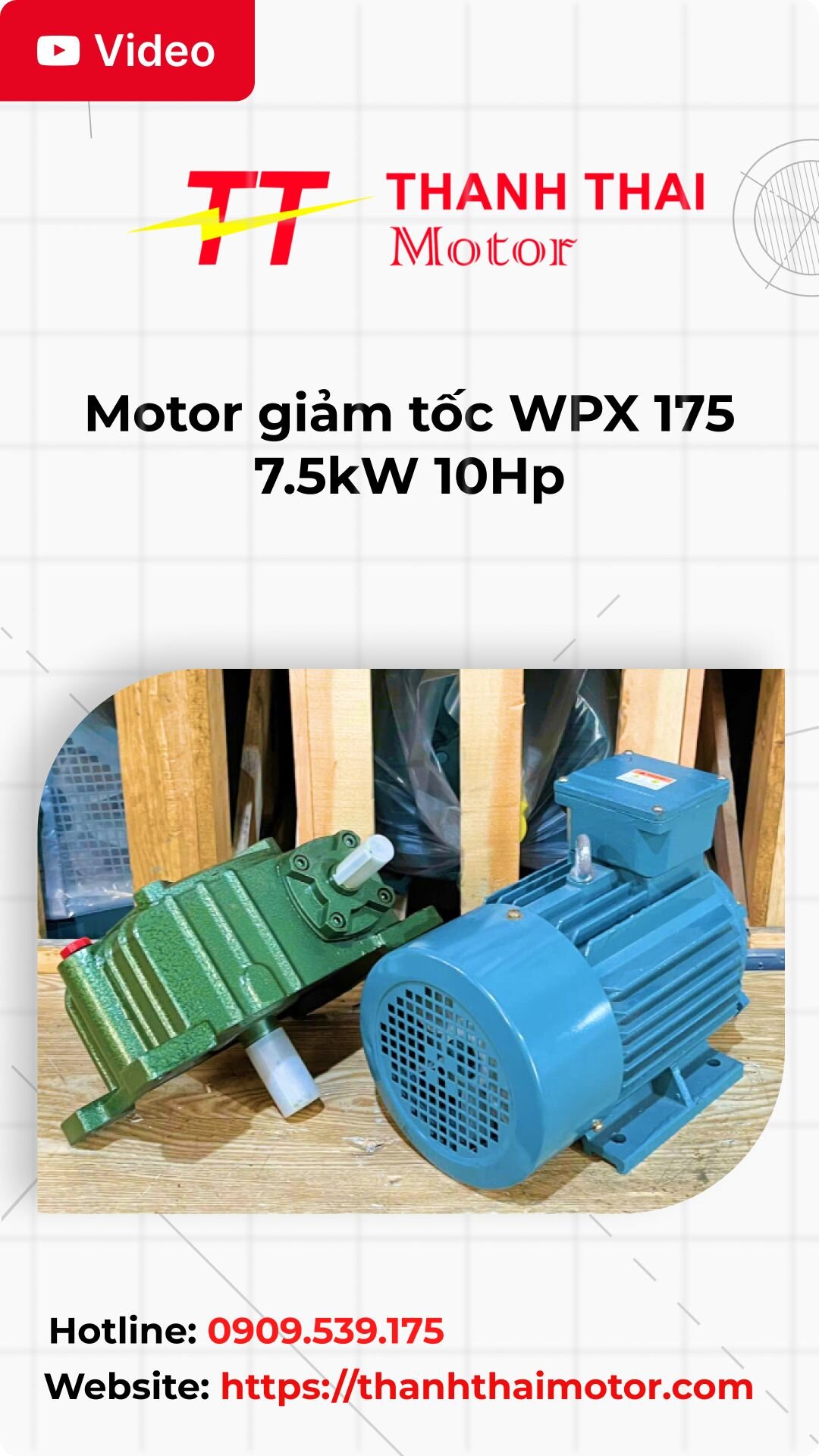 Thumb motor giảm tốc WPX 175 7.5kW 10Hp