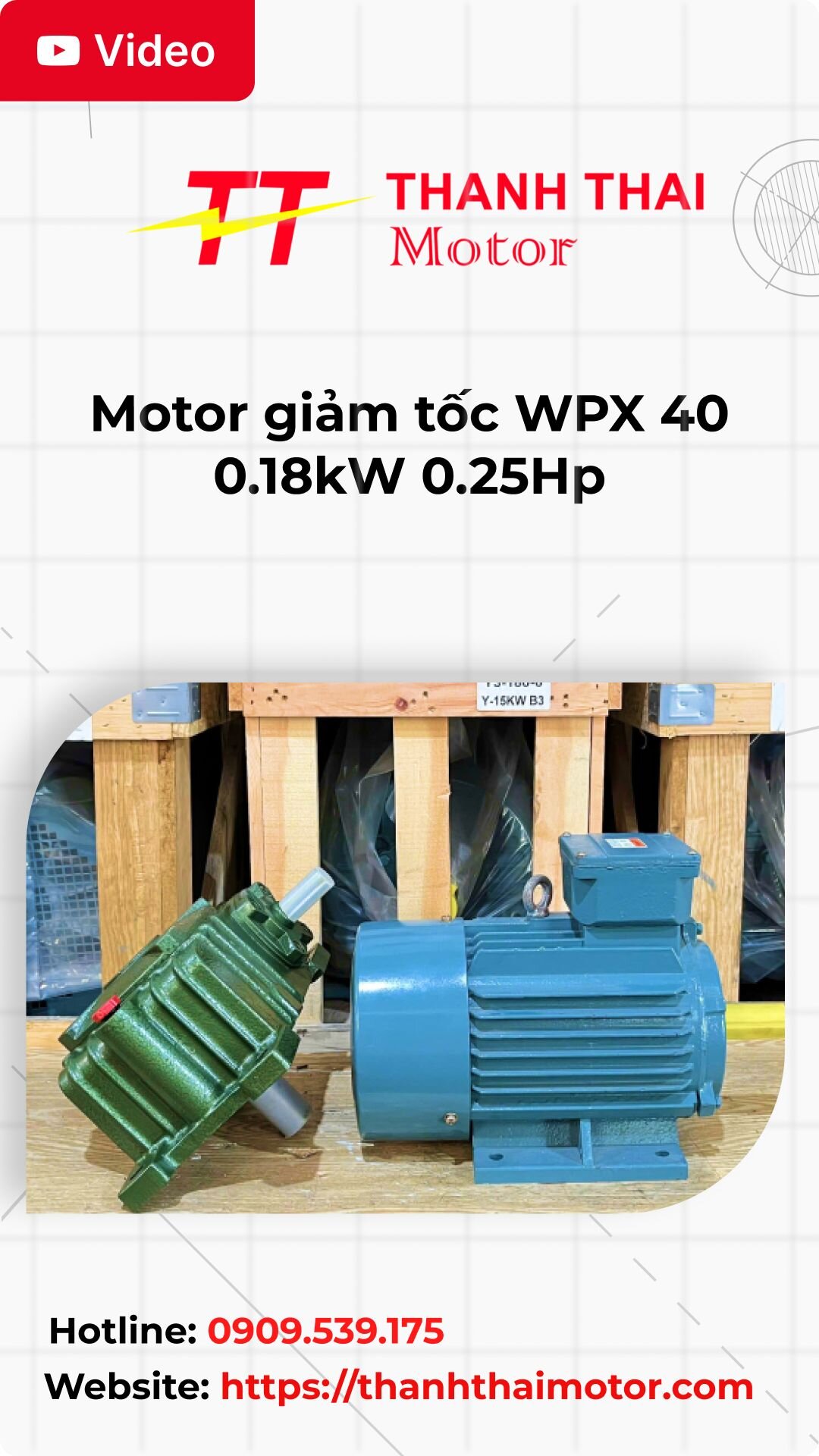 Thumb motor giảm tốc WPX 40 0.18kW 0.25Hp