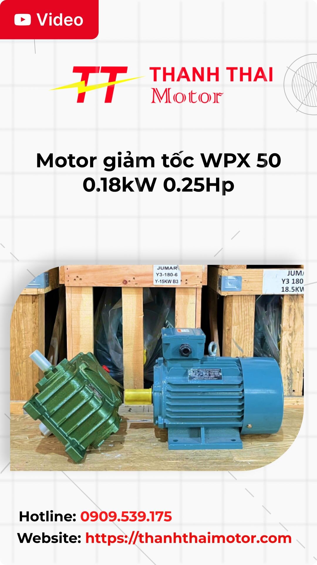 Thumb motor giảm tốc WPX 50 0.18kW 0.25Hp