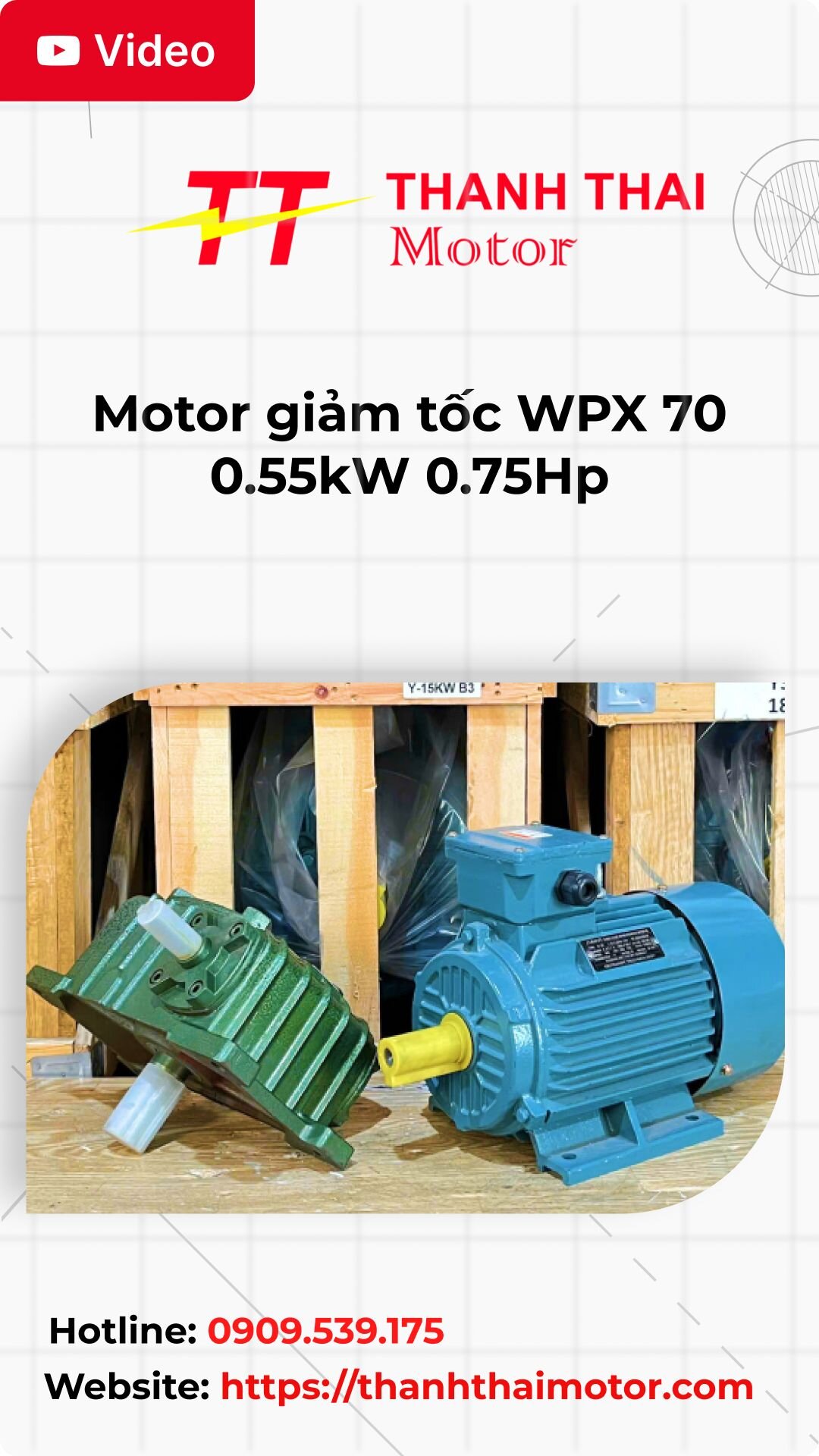 Thumb motor giảm tốc WPX 70 0.55kW 0.75Hp