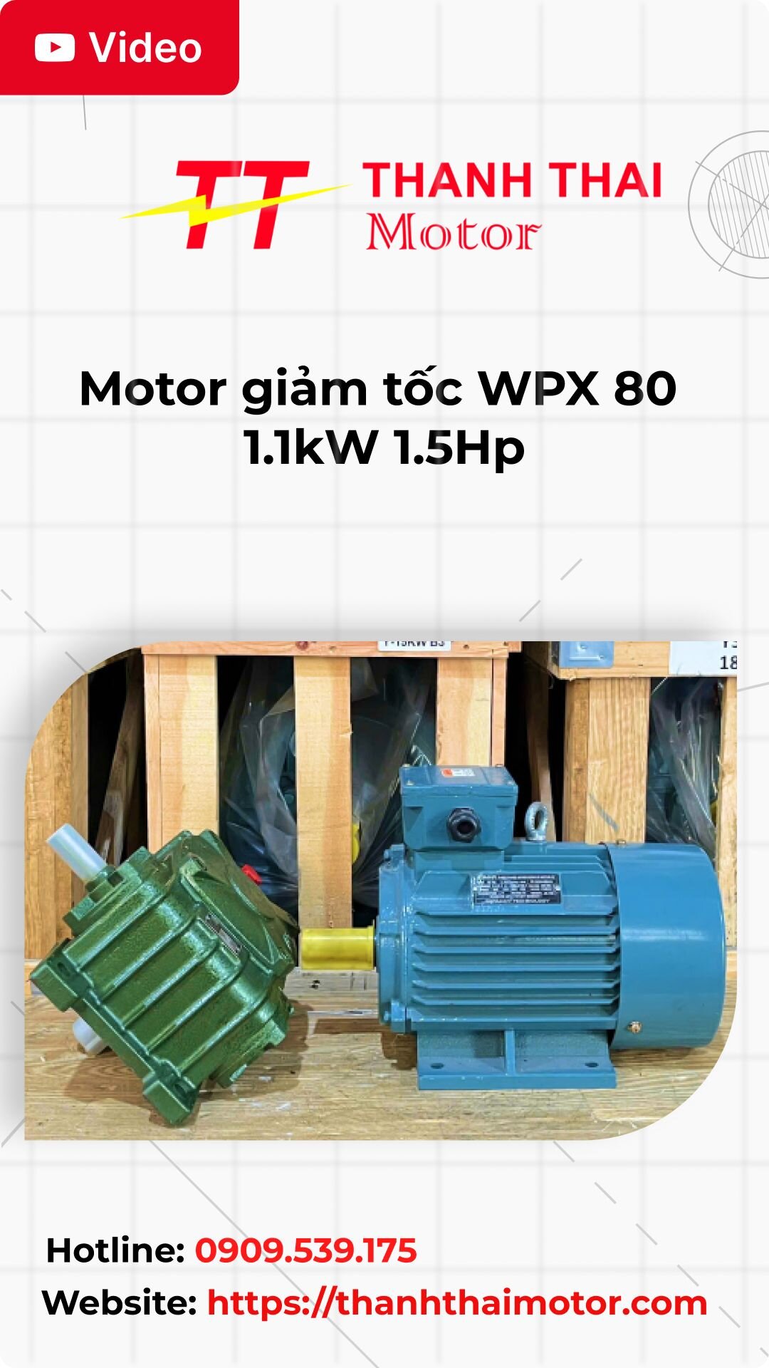 Thumb motor giảm tốc WPX 80 1.1kW 1.5Hp