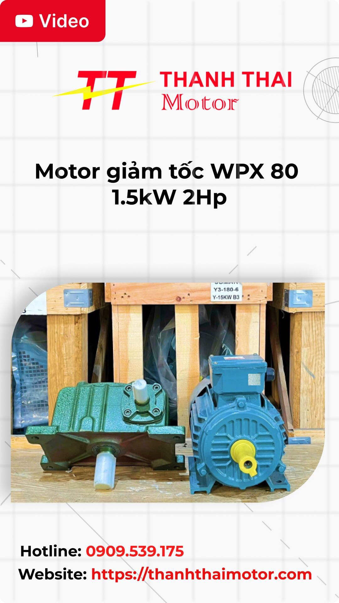 Thumb motor giảm tốc WPX 80 1.5kW 2Hp