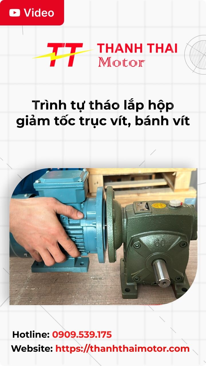 Thumb trình tự tháo lắp hộp giảm tốc trục vít, bánh vít