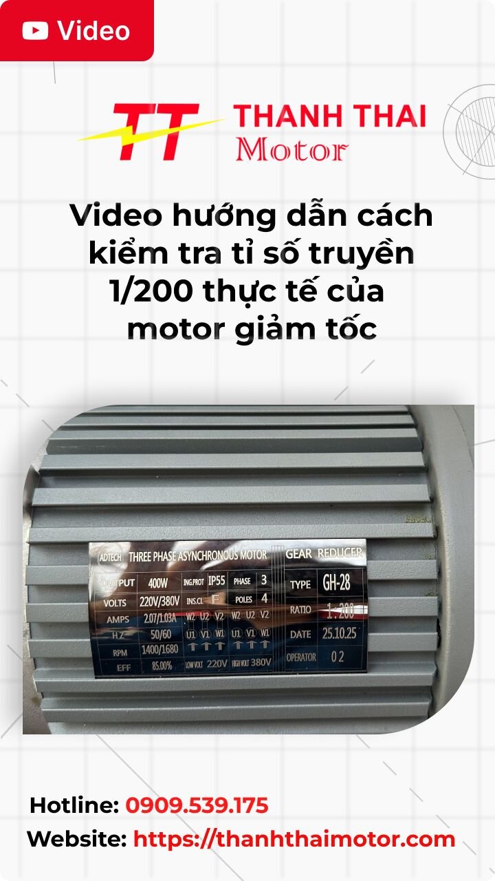 Thumb video hướng dẫn cách kiểm tra tỉ số truyền 1/200 thực tế của motor giảm tốc