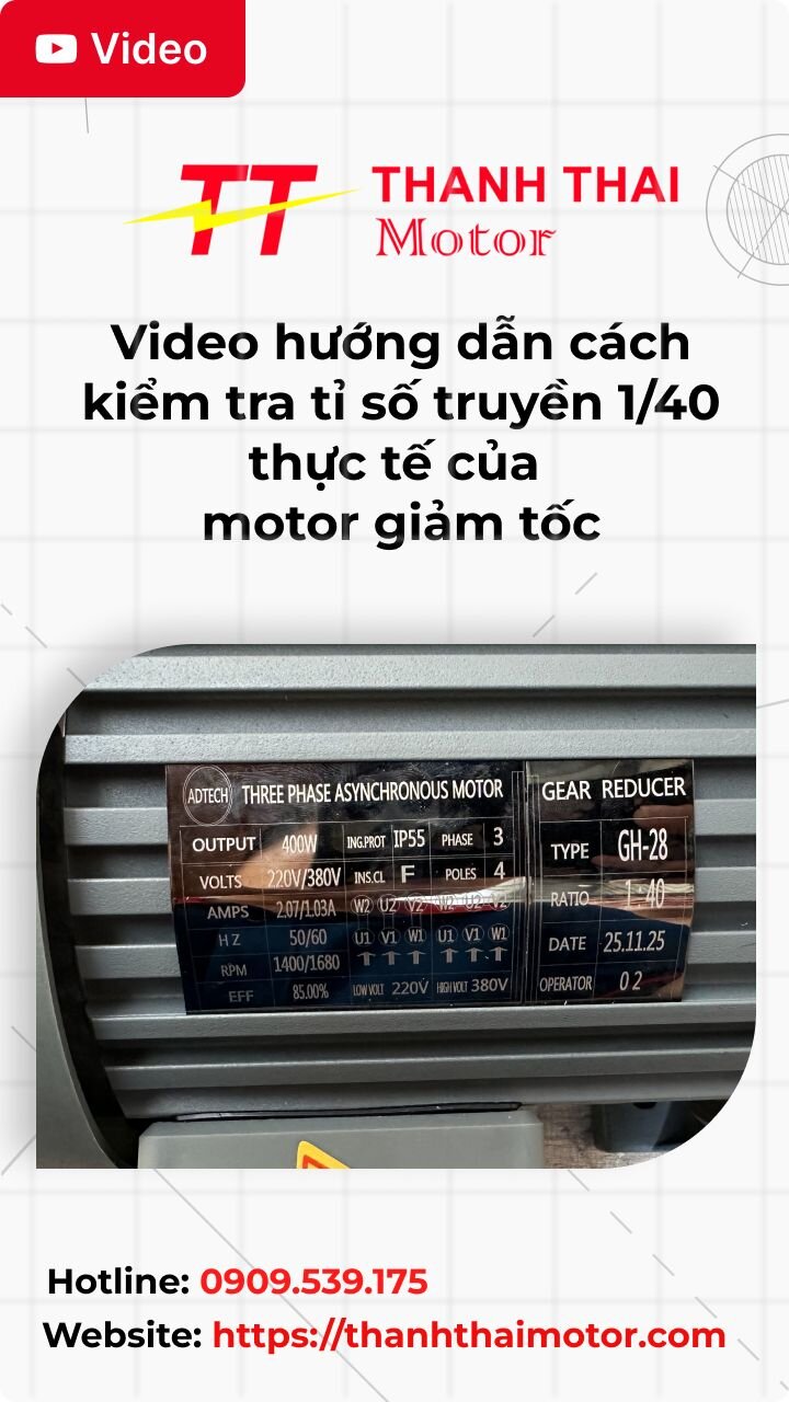 Thumb cách kiểm tra tỉ số truyền 1/40 thực tế của motor giảm tốc