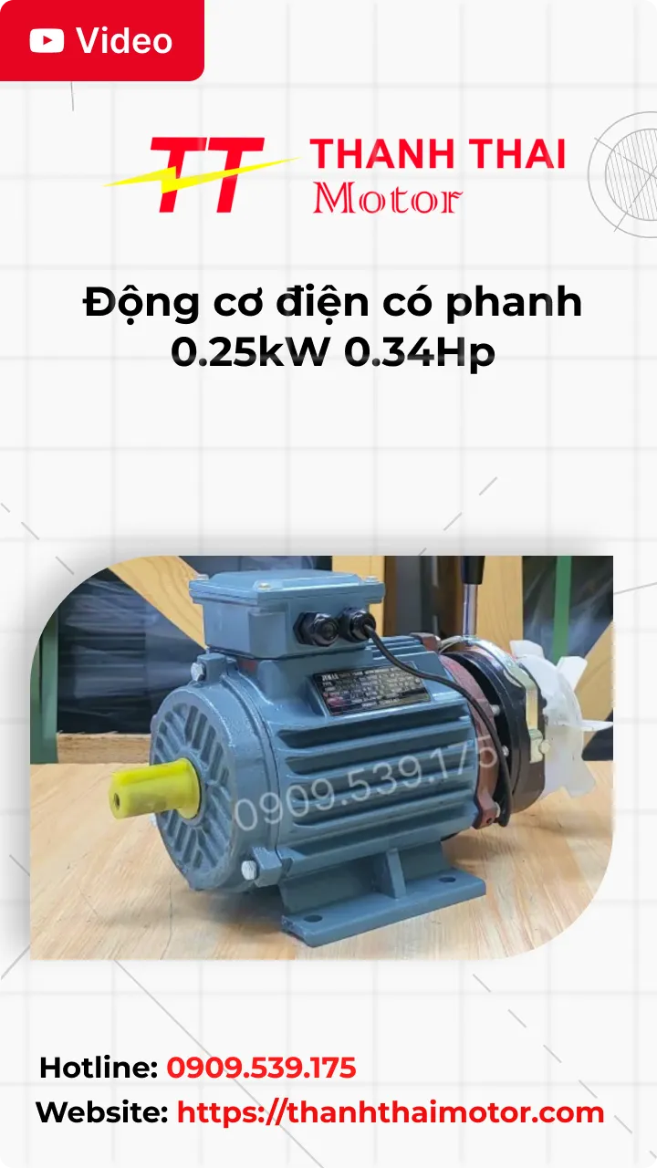 Thumb Video review động cơ điện có phanh 0.25kW 0.34Hp