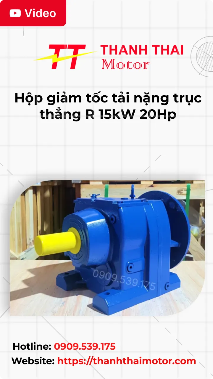 Thumb Video review hộp giảm tốc tải nặng trục thẳng R 15kW 20Hp