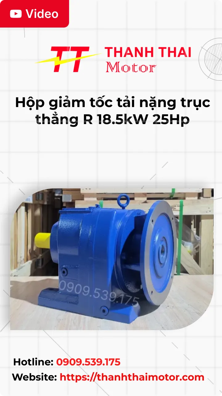 Thumb Video review hộp giảm tốc tải nặng trục thẳng R 18.5kW 25Hp