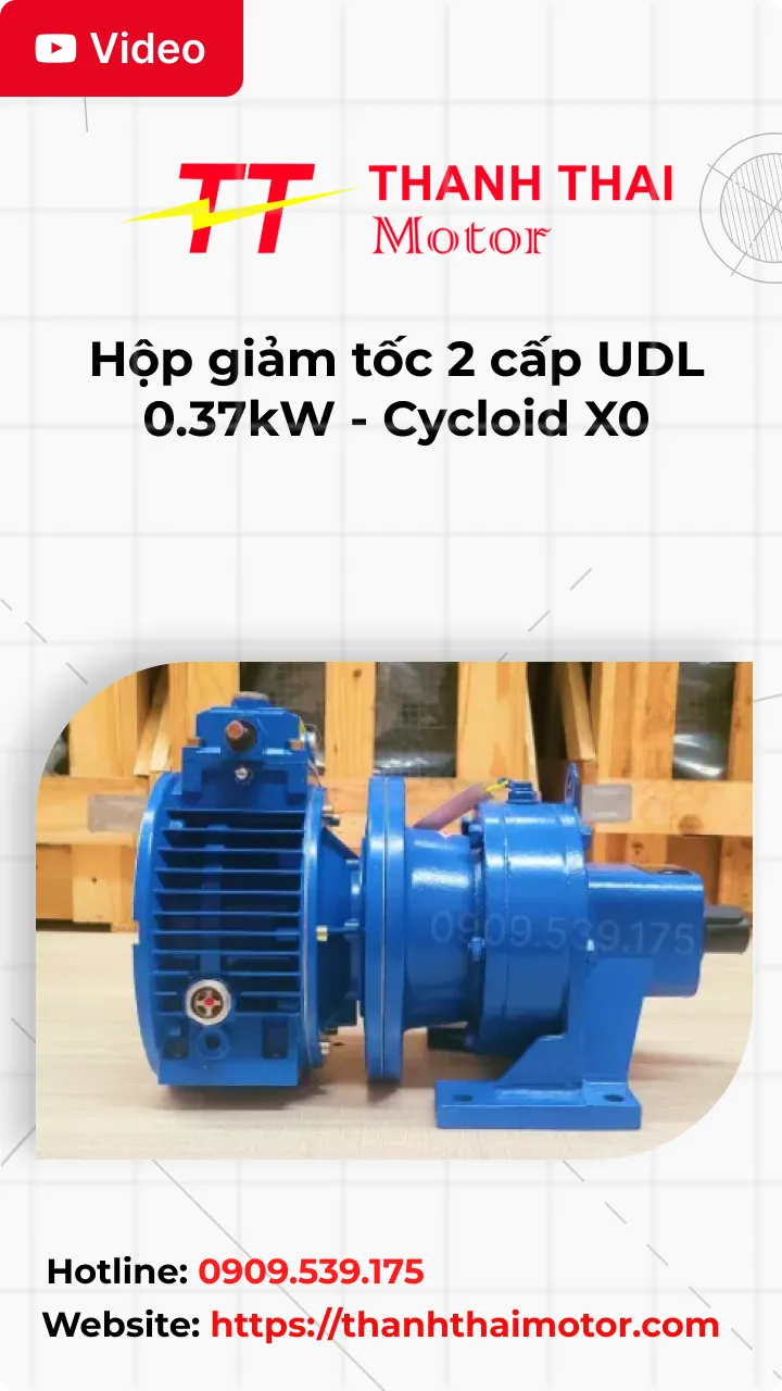Thumb Video review hộp giảm tốc 2 cấp UDL 0.37kW - Cycloid X0