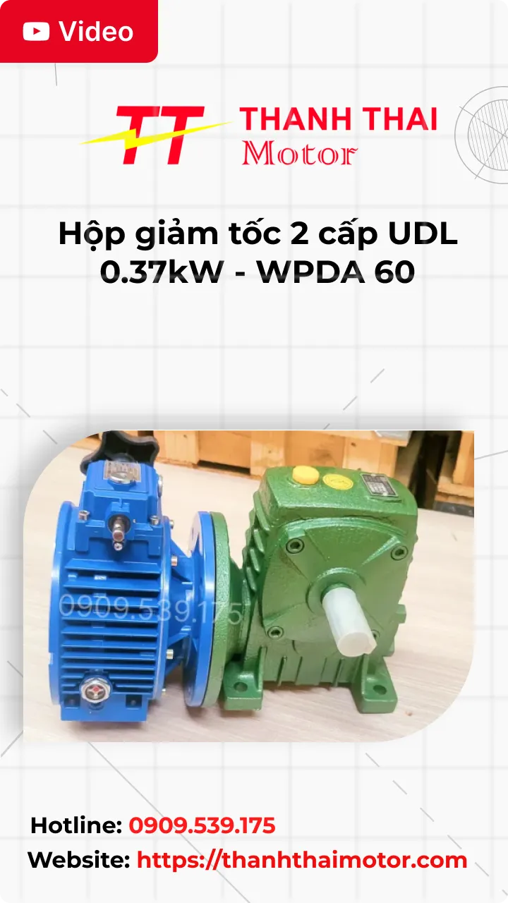 Thumb Video review hộp giảm tốc 2 cấp UDL 0.37kW - WPDA 60