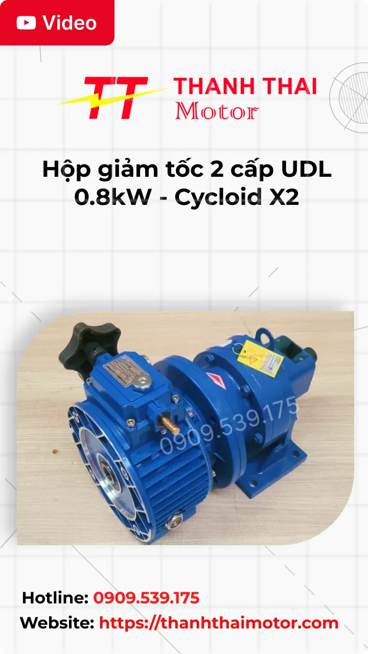 Thumb Video review hộp giảm tốc 2 cấp UDL 0.8kW - Cycloid X2
